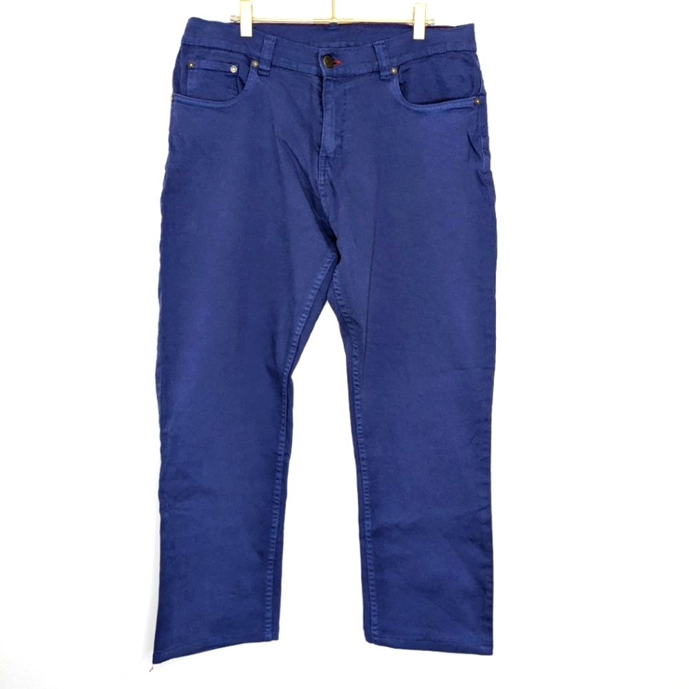 Sana Men's Size 36 Bright‎ Blue Denim Straight Leg Jeans